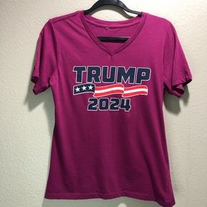 Trump 2024 Purple/Pink Short Sleeve Tee Shirt Size Medium